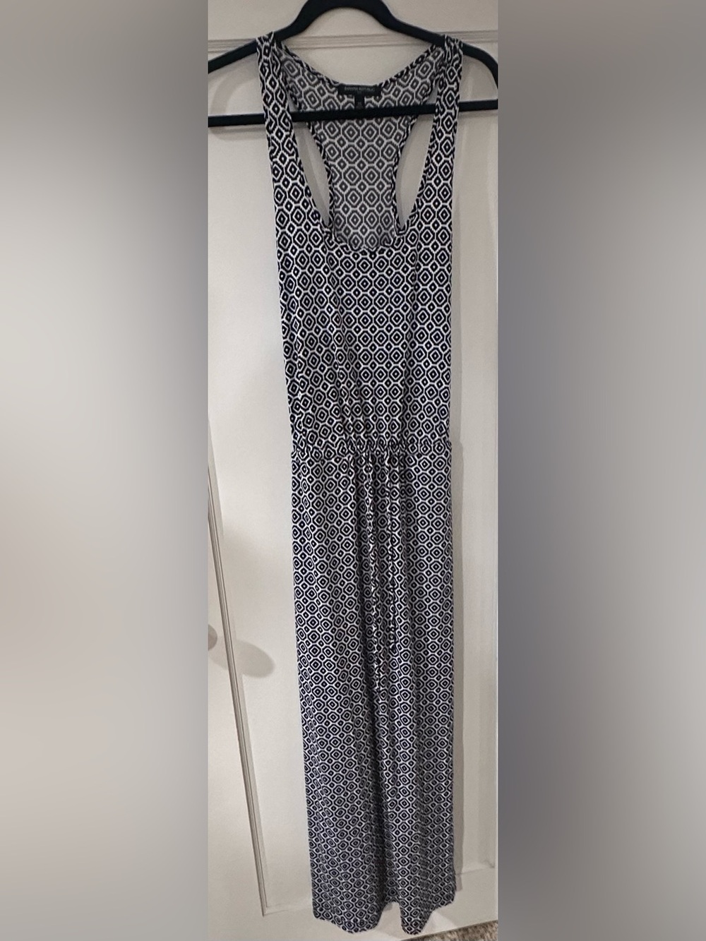 Bannana Republic Women's Black & White Geometric Racerback Maxi Dress size XS